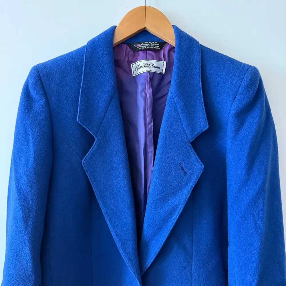Vintage Saks Fifth Avenue • Blue and Violet Wool Blazer Jacket